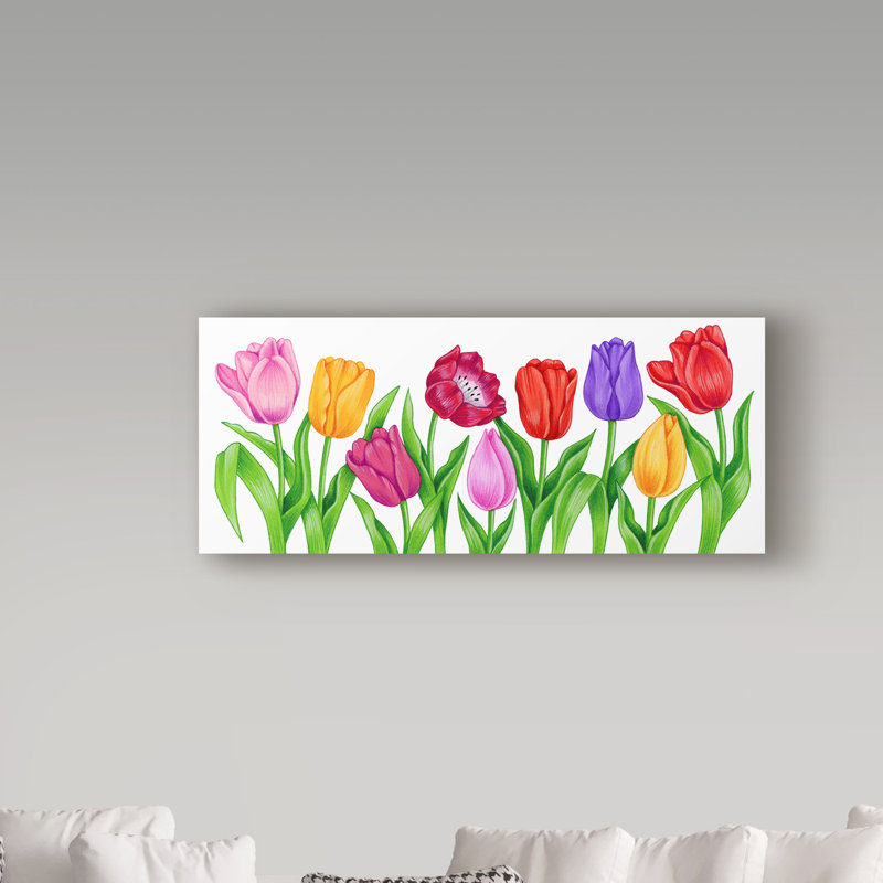 «Floral Tulips» de Drystan, impression sur toile tendue, H 10 po x l 24 po x P 2 po