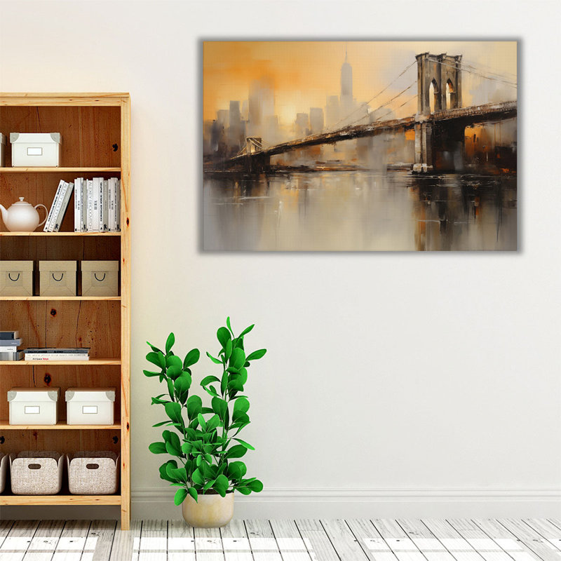 "NYC Bridge In Oil", H 20 po x l 30 po