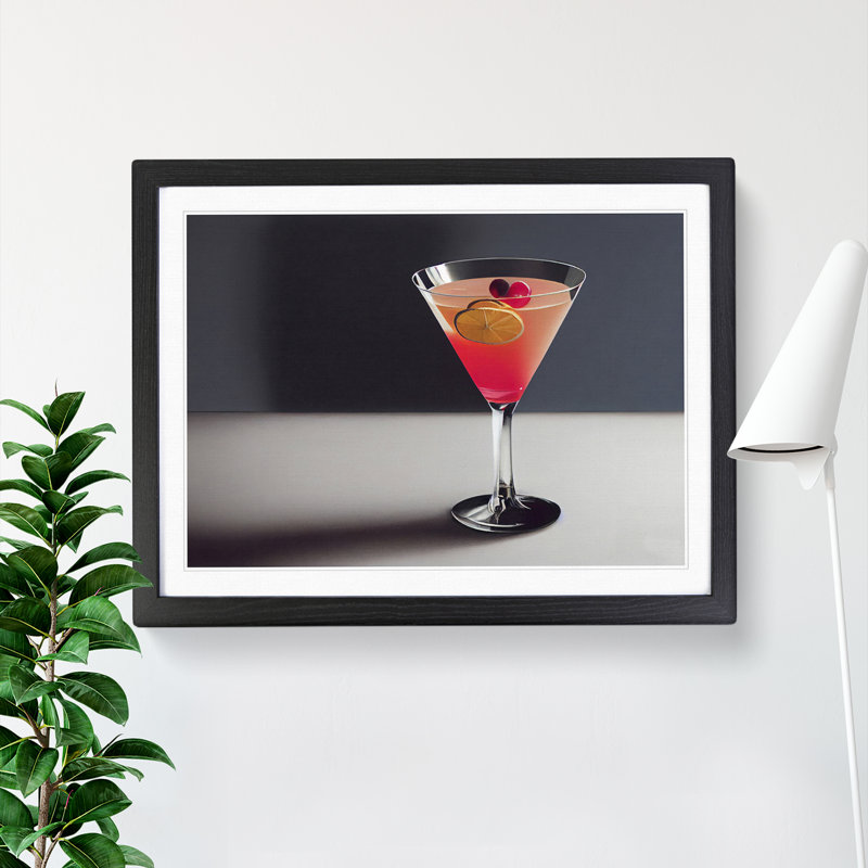 XH1022-6074X Modern Cocktail Art Vol.1 - Single Picture Frame Print, Black, 46cm H x 64cm W x 2cm D