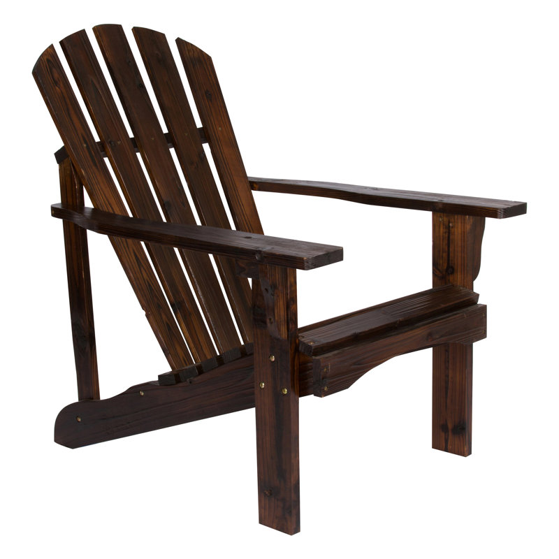 Brently Outdoor Adirondack Chair, Burnt Brown
