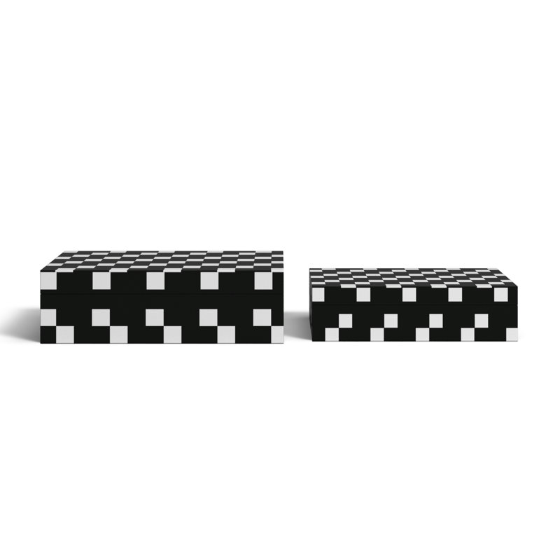 Sergio 2 Piece Handmade Resin Decorative Box Set