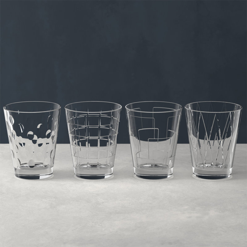 Villeroy & Boch 10 oz Clear Crystal Tumblers Set of 4