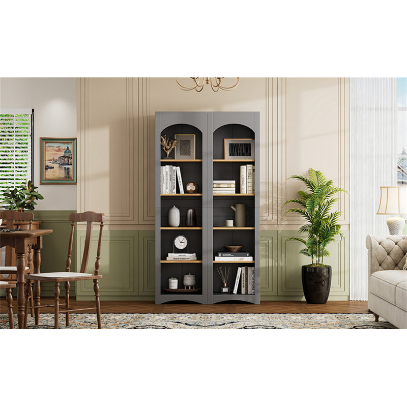 Bibliothèque sur pied à 5 niveaux ON-TREND, Gris
