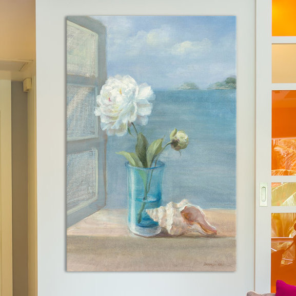 "côtier floral i" , reproduction d’art sur toile tendue, H 26 po x l 18 po x P 1,5 po