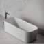 Baignoire autoportante MonBlari 67 po x 29,5 po en surface solide blanche cannelée avec trop-plein et bonde escamotable pour salle de bain-131245520