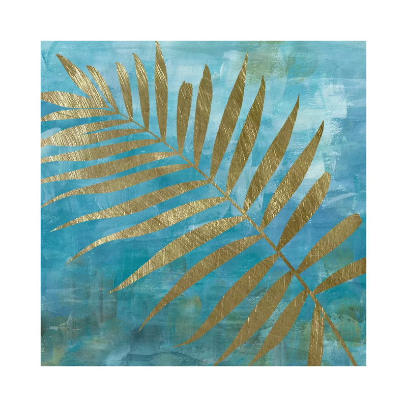 Golden Palm II 1 Piece Wrapped Canvas Painting, 30.48 cm H x 30.48 cm W