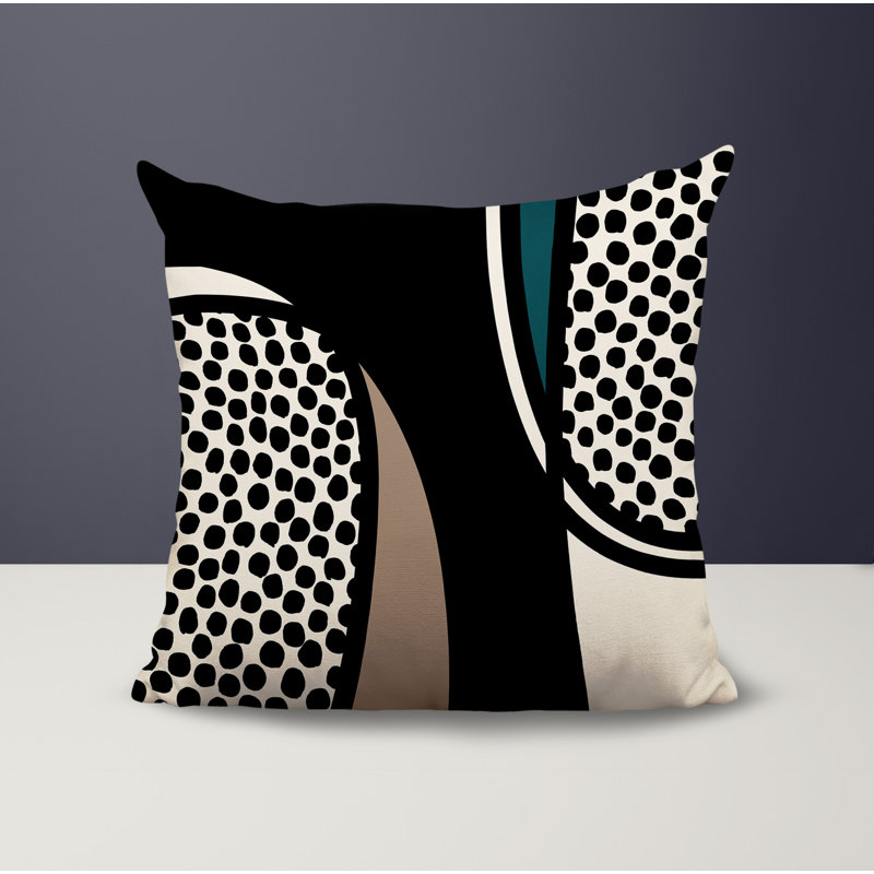 Vie Abstract Reversible Indoor/Outdoor Square Pillow, 15"H x 15"W, Emerald