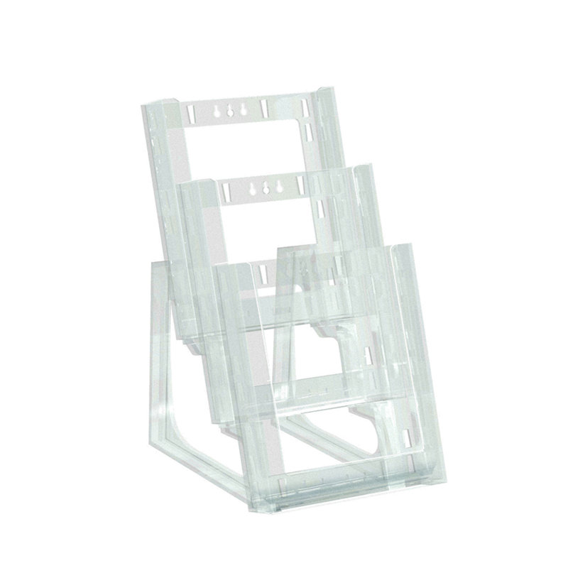 Clear Acrylic Three-Tier Bi-Fold Brochure Holder