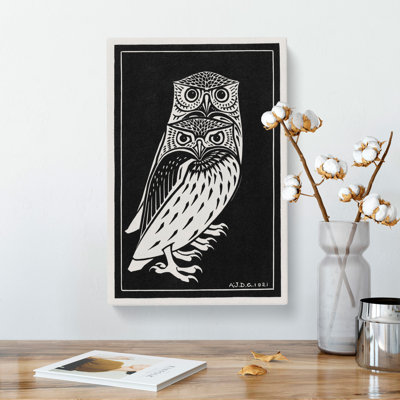 Two Owls by Julie De Graag - Wrapped Canvas