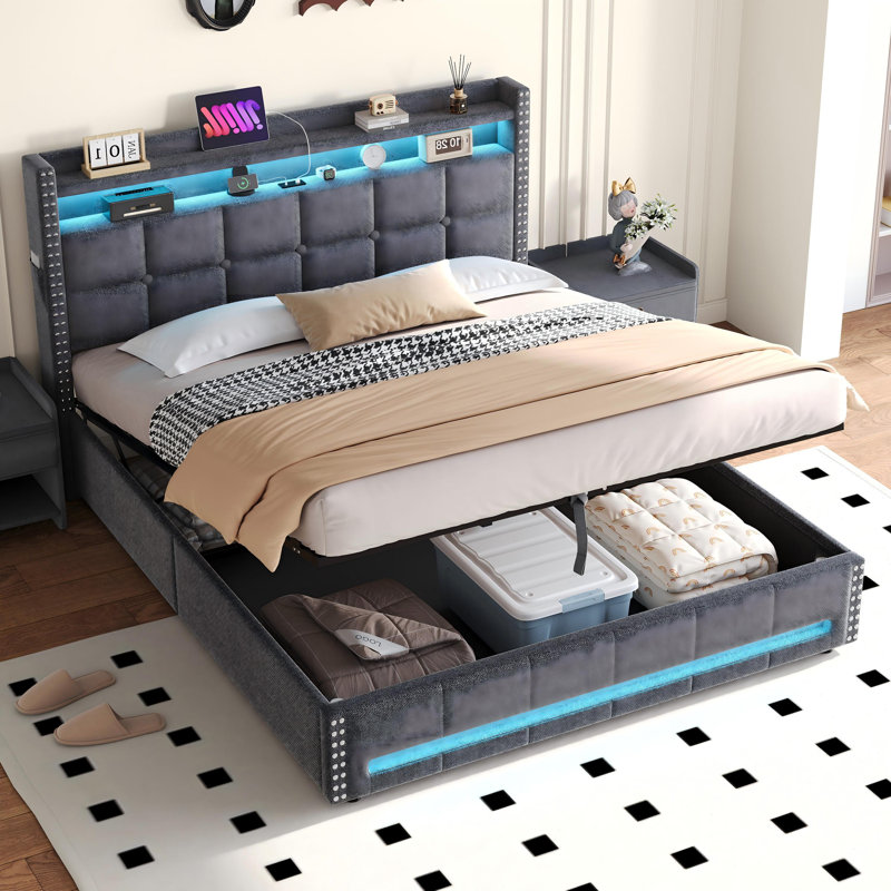 Upholstered Ottoman Storage Bed