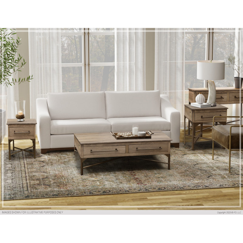 Table de bout en métal Khaleda, H 26 po x l 14 po x P 17,25 po