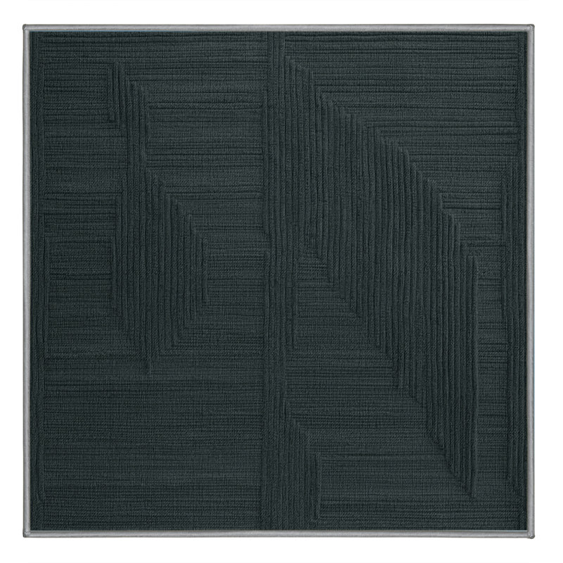 Tapis abstrait vert lavable à la machine, Carré 3 pi
