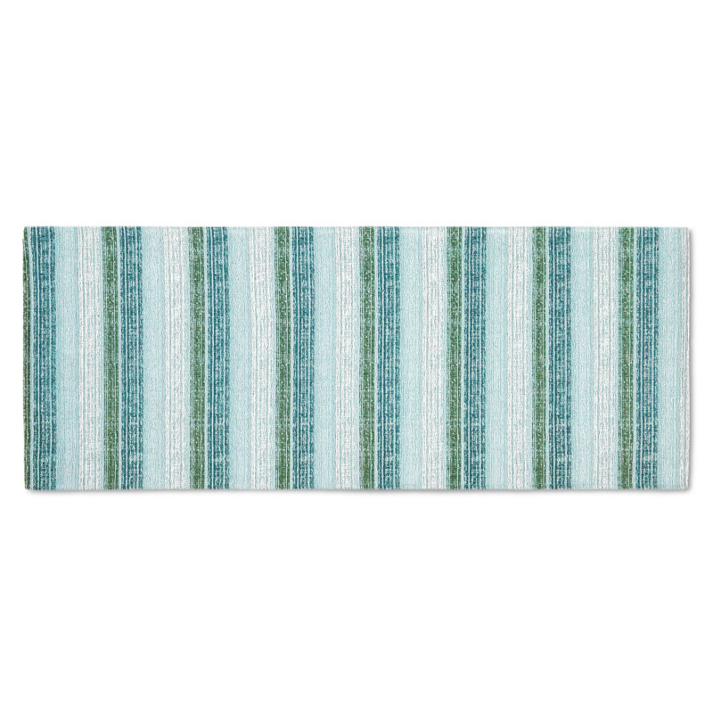 Tapis de cuisine antidérapant Martha Stewart, Vert menthe, blanc, Tapis de couloir 2 pi x 4 pi