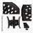Baze 3 Piece Outdoor Patio Retro Round Cast Aluminum Dining Table and 2 Cast Aluminum Chairs Set-1017114033