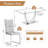 5-Piece Modern Rectangular Tempered Glass Dining Set with Metal Base and Faux Leather Cantilever Chairs-2130442615-2092128785-2096425728