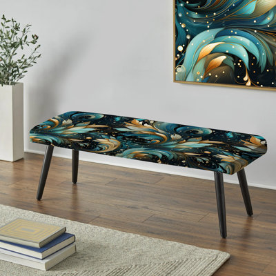 Celestial Whirls Paisley - Banc rembourré à motif cachemire noir