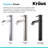 Kraus Ramus Vessel Mixer Single-Handle Bathroom Faucet with Matching Pop-Up Drain-4516594