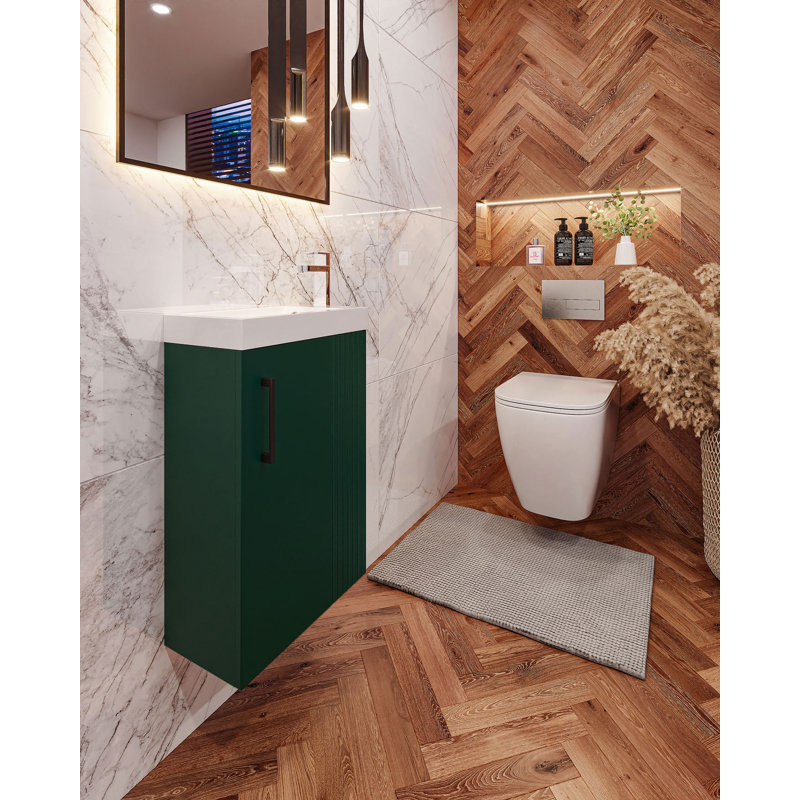 Jeromee Green Bathroom Vanity Unit 400mm Wall Hung