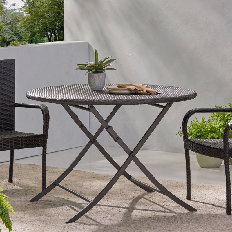 Round Foldable Patio Dining Table