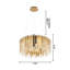 Lustre 9 lumières en acier inoxydable doré avec perles de cristal transparentes