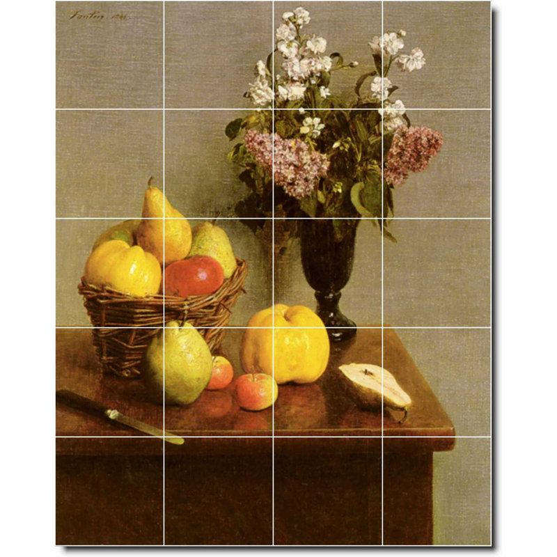 24" x 30" Ceramic Painting Decorative Mural Tile 6" x 6", Fruit Vegetable 03206