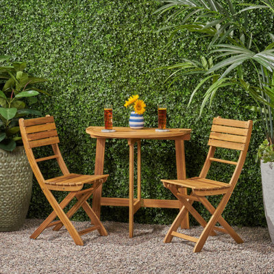 Hurtt 2 - Person Acacia Wood Patio Dining Set