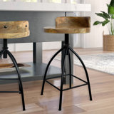 Kohlmeier Industrial Style Counter Height Stool with Adjustable Swivel Seat
