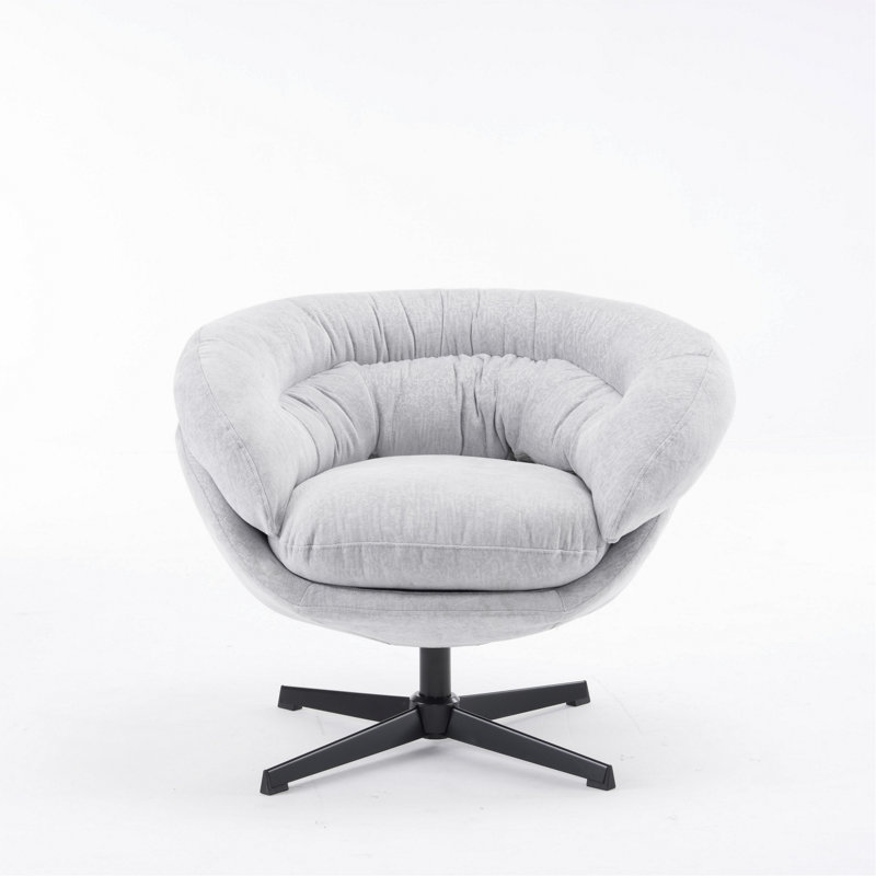 Upholstered Swivel Accent Chair, Gray Chenille