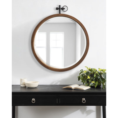Maveryk Wood Round Mirror