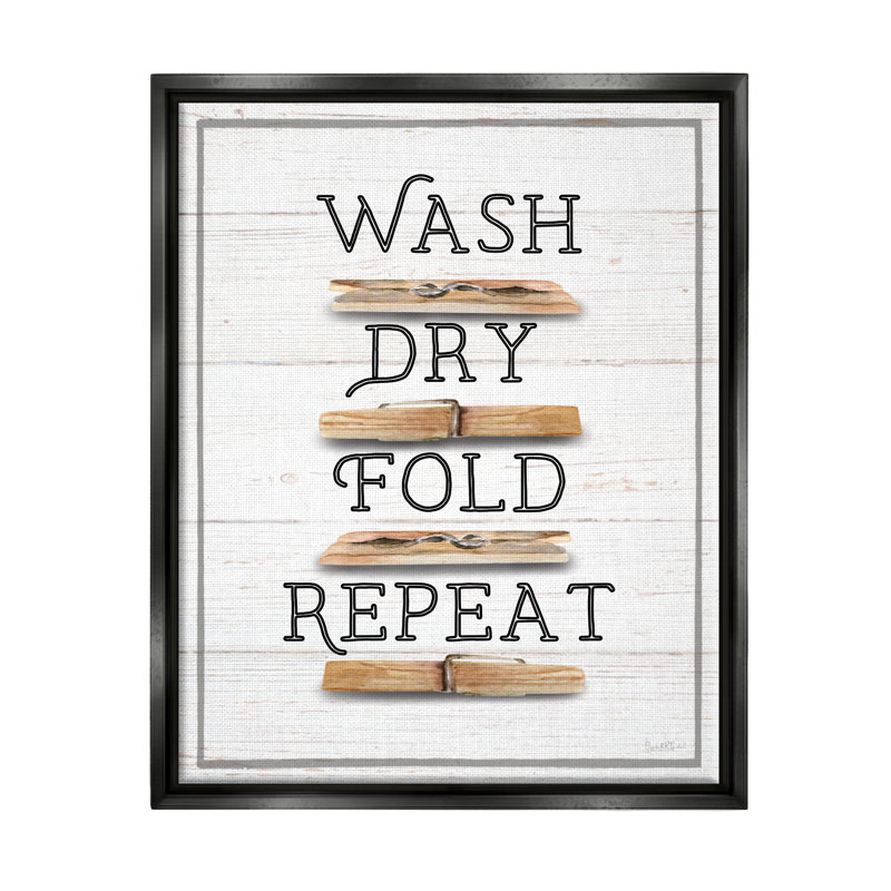 Bb-032-Floater Rustic Laundry Expressions, impression sur toile, H 31 po x l 25 po x P 1,7 po, Cadre flottant noir de jais