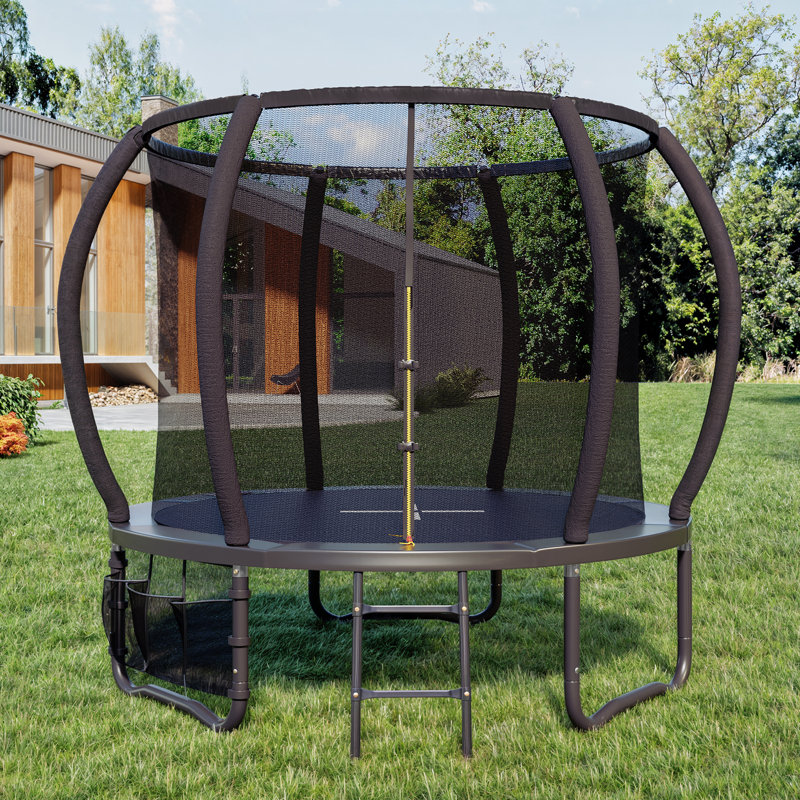 Maxway Furniture ft Oval Backyard Trampoline with Safety Enclosure, Black