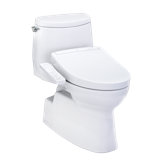 TOTO® WASHLET+® Carlyle® II 1G® One-Piece Elongated 1.0 GPF Toilet and WASHLET+® S2 Bidet Seat, Cotton White - MW6143346CUFG#01