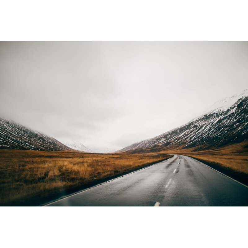 Empty Road In Iceland - Wrapped Canvas Print, 20cm H x 30cm W