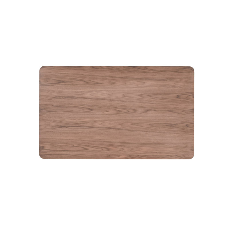 Table de salle à manger rectangulaire noire et noyer avec placage, plateau de 19 mm d'épaisseur, capacité de poids de 100 lb, H 30 po x l 59 po x P 35 po, capacité, plancher de 26 po