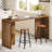 62.99" Narrow Counter Height Pub Table - Rustic Brown, Louvered Pedestal Base