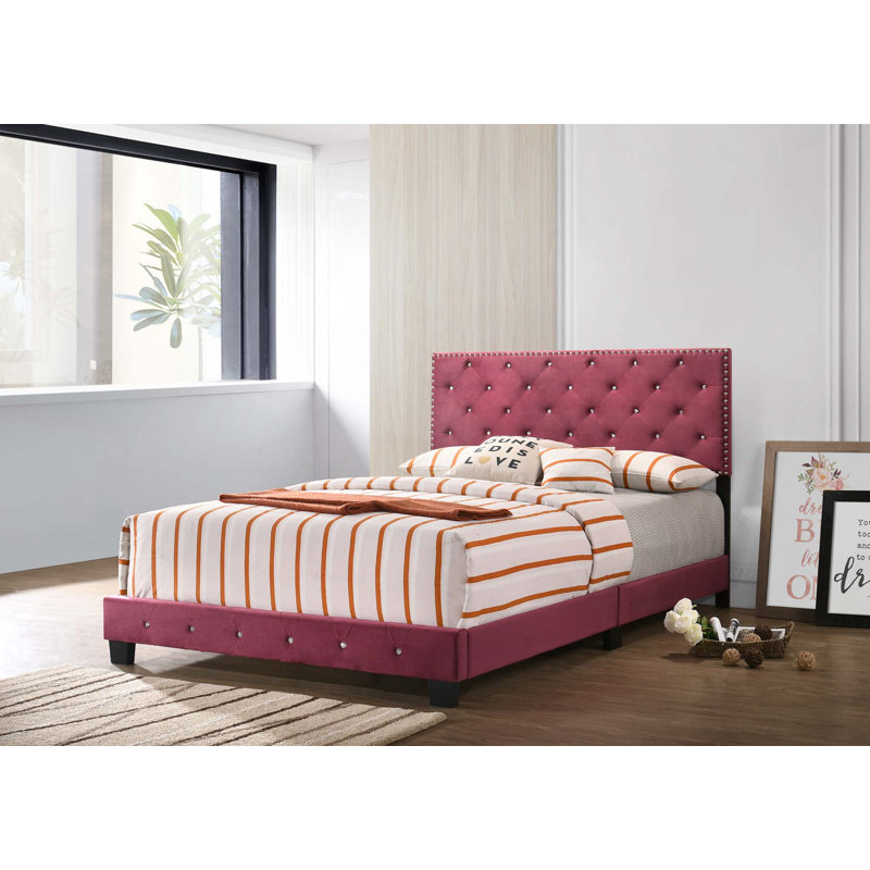 Anjelo Upholstered Standard Bed, Full, Cherry