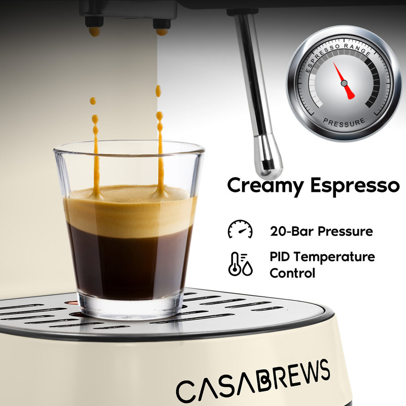 Casabrews Yellow 20-Bar Espresso Machine with Steam Wand