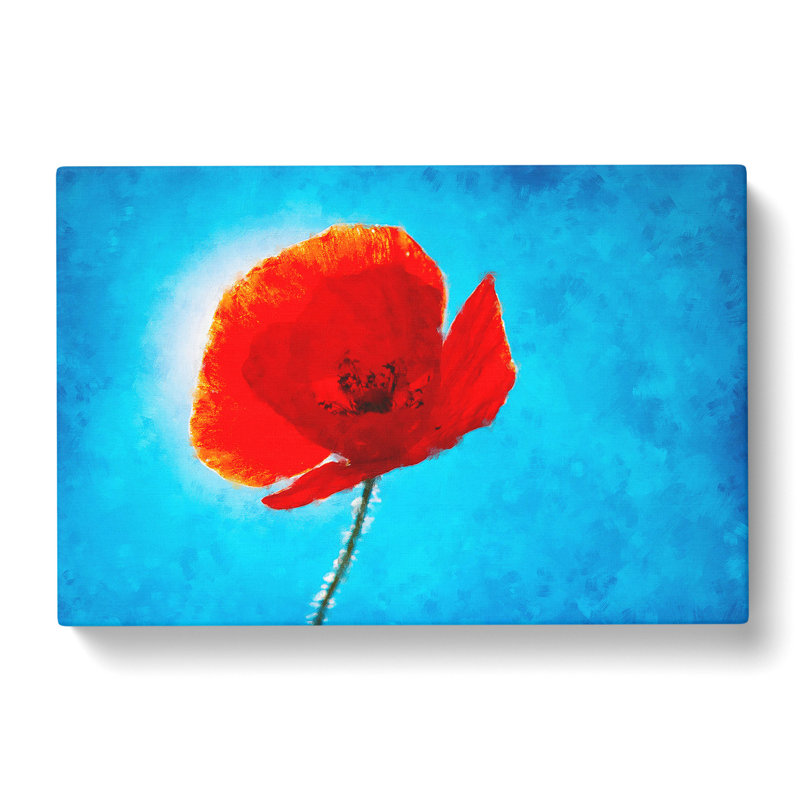 Red Poppy Flower Vol.1 - Wrapped Canvas, 35cm H x 50cm W x 3cm D