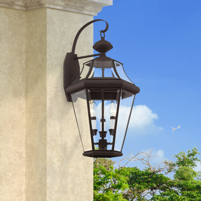 Creason Beveled Glass Outdoor Wall Lantern