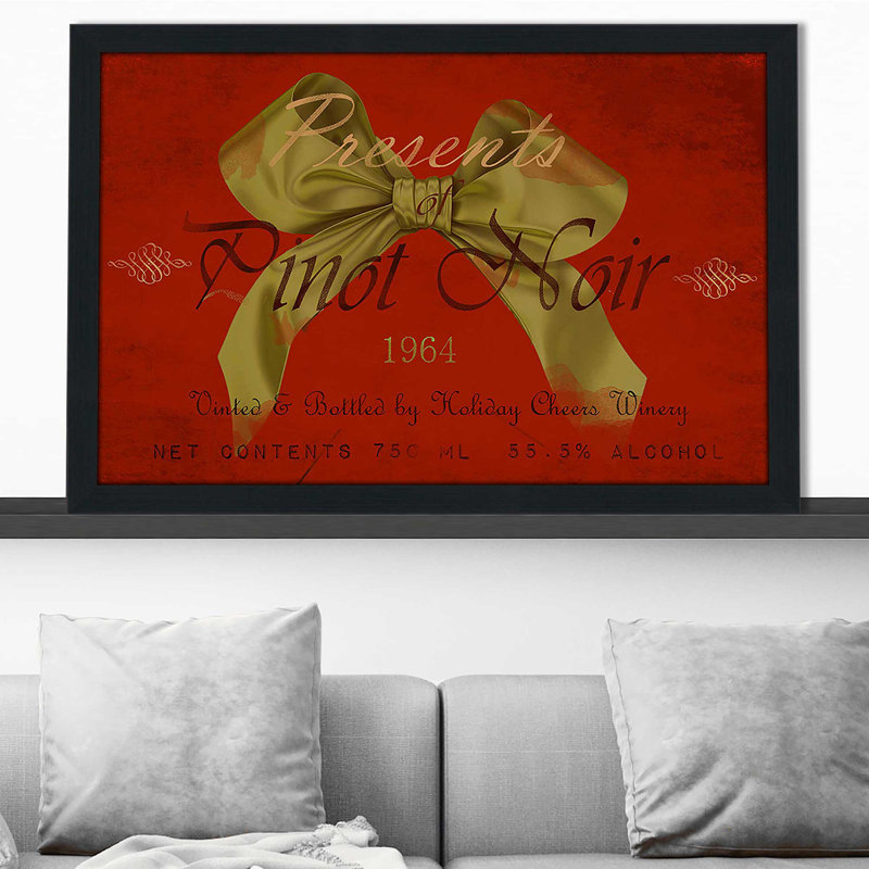 «Presents Of Pinot (Horizontal)» par Jodi - impression, Cadre espresso, H 27,5 po x l 39,5 po x P 0,75 po