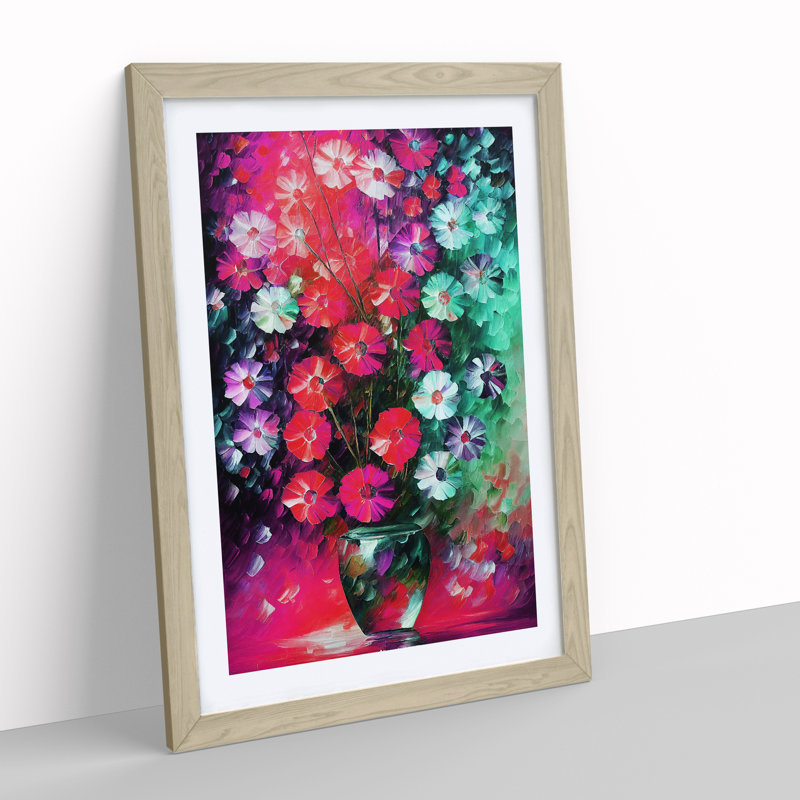 Flowers in a Vase No.5 - Framed Print, 64cm H x 46cm W, Oak