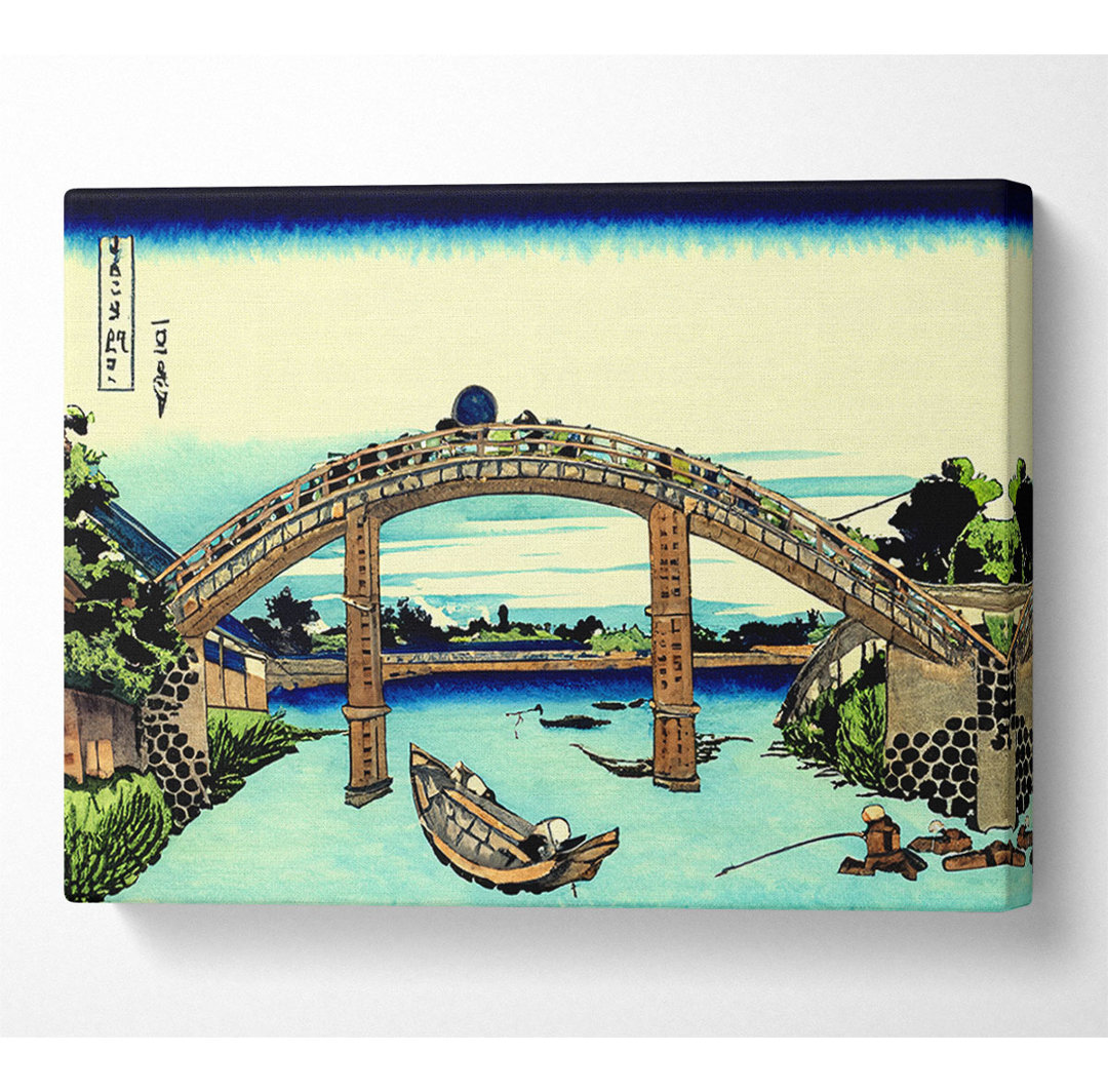 Hokusai Fuji durch die Mannen-Brücke gesehen - Leinwand Kunstdrucke