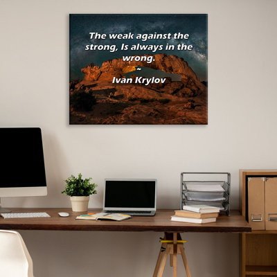Trinx Gallery Wrapped Canvas By Ivan Krylov: "The weak against the strong, Is always in the w
