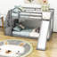Lit superposé simple en bois avec tablettes Eva-Jane par Harriet Bee-793138965