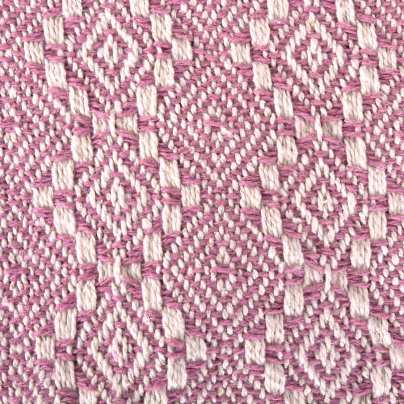 Diamond Stitch Throw Hand Woven Throw Blanket, Rose