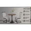 Ensemble de table de salle à manger 31,5 "en noyer circulaire, table à manger tulipe, table de salle à manger pour 2 à 4 personnes et 2 chaises de salle à manger en métal noir-1184165802-1184165797-1184165792