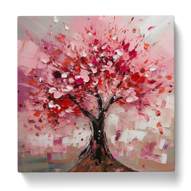 Cherry Blossom Tree Abstract Expressionism - Print, 35cm H x 35cm W x 3cm D