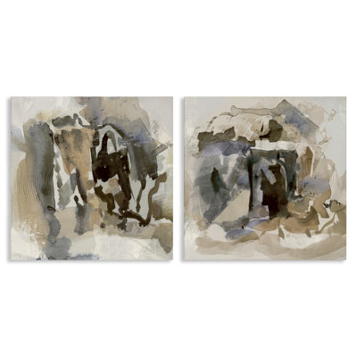 Ensemble abstrait d'art abstrait sur toile chaos abstrait 2 pièces, design par Susan Jill
