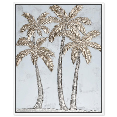 Palmier panthéon sur toile, art côtier élégant par Art Remedy
