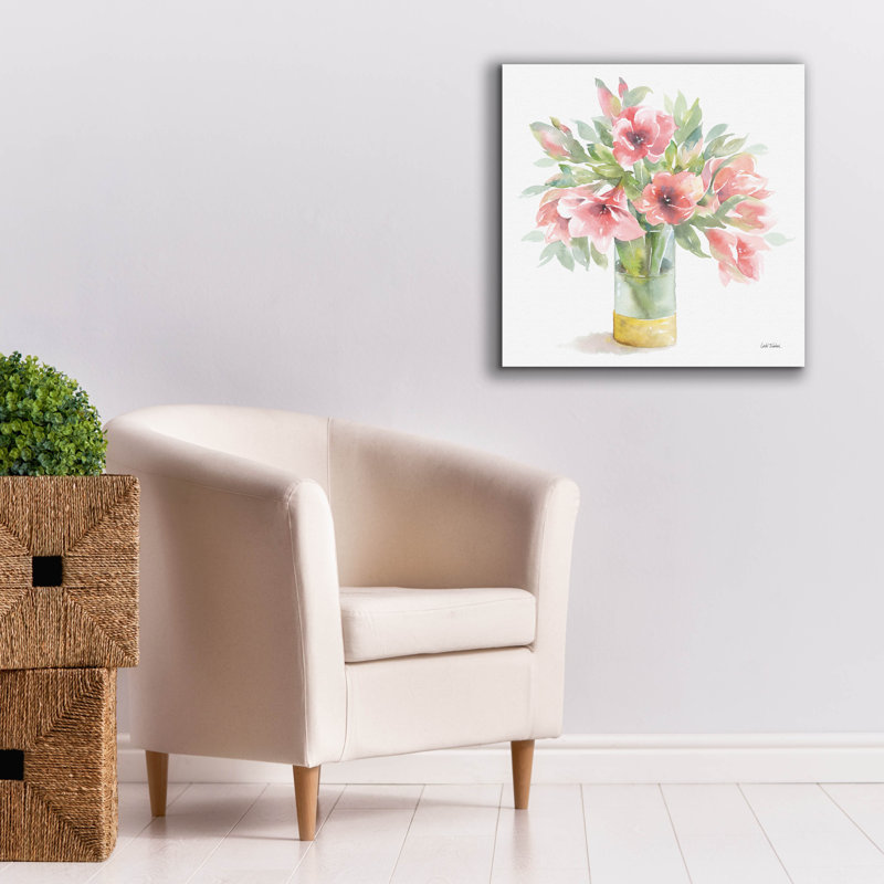 «Epic Graffiti» «Pink Amaryllis» par Leslie Trimbach, art mural sur toile, H 26 po x l 26 po x P 1,5 po